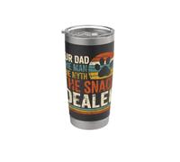 Fur Dad The Man The Myth The Snack Dealer Retro Dog Parent Vaso térmico de acero inoxidable de doble pared