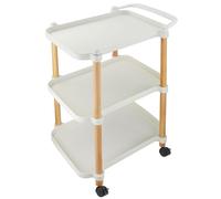 FUREINSTORE Carrito Auxiliar de Almacenamiento con Ruedas，Carro Organizador Multiuso Diseño Moderno y Compacto 3 Niveles，Ideal para Cocina, Baño, Dormitorio, Oficina (Blanco)