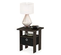 Furinno Andrey Mesa Auxiliar, Madera, Marrón Oscuro/Negro, Talla única