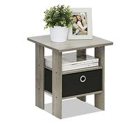 Furinno Andrey Mesa Auxiliar, Roble francés Gris, 39.4 x 39.4 x 44.5 cm