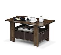 Furinno Andrey Mesa De Centro, Madera compuesta, Nuez Columbia/Marrón Oscuro, Talla única