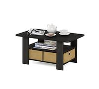 Furinno Andrey Mesa de Centro pequeña y Moderna con Almacenamiento y cajón; para Sala, Dormitorio u Oficina en casa; Color Espresso Oscuro