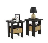 Furinno Andrey Mesa De Noche, Madera compuesta, Espresso, 39.6 x 39.6 x 44.45 cm