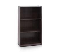 Furinno BASIC Estantería Moderna De 3 Niveles Con Baldas Abiertas, 24 X 55 X 100 Cm, Para Salón, Dormitorio Y Oficina En Casa, Color Marrón Oscuro
