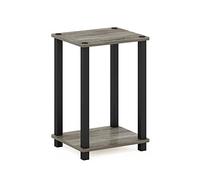 Furinno Besi Mesa Auxiliar Industrial Multiusos con Marco de Metal, Madera de ingeniería, Finn Oak, 2 estantes