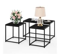 Furinno Camnus Mesa Baja Vie Moderne, Juego de Mesa con Una Mesa Basse y Dos Mesas Auxiliares, Americano