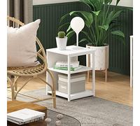 Furinno CAMNUS Modern Living - Mesa Auxiliar, Color Blanco y Blanco