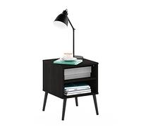 Furinno Claude Estilo Mediados de Siglo, Mesa Auxiliar, mesita de Noche con Patas de Madera, ingeniería, Espresso, Talla única