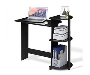 Furinno Compact Computer Desk, Madera, Americano/Negro, 39.62 x 99.06 x 85.34 cm