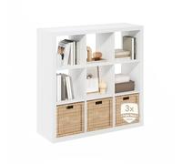 Furinno Cubicle Estantería 9 Cubos Triple Grosor Organizador 15.3 X 43.8 X 43.3 para Sala Dormitorio Oficina Blanco