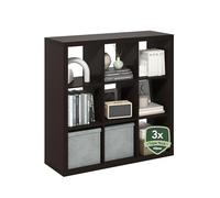 Furinno Cubicle Estantería 9 Cubos Triple Grosor Organizador 15.3 X 43.8 X 43.3 para Sala Dormitorio Oficina Roble Oscuro