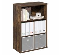 Furinno Cubicle Estantería De 5 Cubos, Organizador De Almacenamiento con Parte Trasera Cerrada, 15.3 X 29.9 X 43.3, para Sala De Estar, Dormitorio Y Oficina En Casa, Color Pino Ámbar