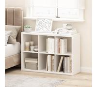 Furinno CUBICLE Estantería para Libros de 6 Cubos con Marco Grueso, Reversible Horizontal y Verticalmente con Parte Trasera Abierta, 37,1 x 111,3 x 76,2 cm, para Sala de Estar, Dormitorio, Blanco Liso