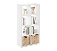 Furinno Cubicle - Organizador de Almacenamiento Decorativo con Parte Trasera Abierta, 8 Cubos, Color Blanco