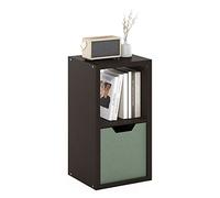 Furinno Cubículo Organizador de Almacenamiento Decorativo con Parte Trasera Abierta, 2 Cubos, Roble Oscuro