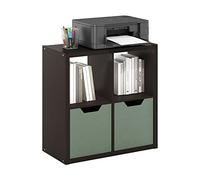 Furinno Cubículo Organizador de Almacenamiento Decorativo con Parte Trasera Abierta, 4 Cubos, Roble Oscuro