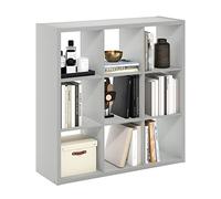 Furinno Cubículo Organizador de Almacenamiento Decorativo con Parte Trasera Abierta, 9 Cubos, Gris Claro