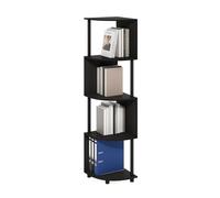 Furinno ECON Estantería Esquinera De 4 Niveles con Estantes En Zigzag, Ideal para Organizar Y Almacenar En Sala De Estar Y Oficina En Casa