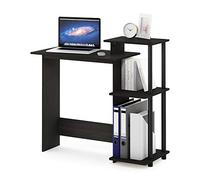 Furinno EFFICIENT para Juegos con 3 Estantes Laterales Abiertos, Ideal para Ordenador Portátil, Oficina En Casa, Estudio O Dormitorio, Color Espresso Oscuro.