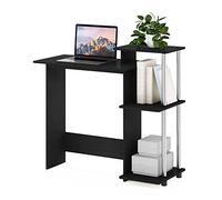 Furinno Eficiente Escritorio para computadora portátil, Madera, Americano/Acero Inoxidable, 39.62 (D) x 100.58 (W) x 85.34 (H) cm
