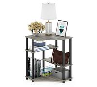 Furinno Escritorio De Computadora, Roble francés Gris/Negro, Talla única