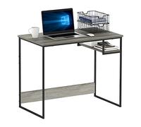 Furinno Escritorio De Computadora, Roble Francés Gris/Negro, Talla única