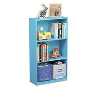Furinno Estantería Básica De 3 Niveles para Estanterías, Azul Claro
