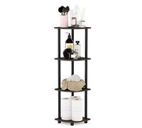 Furinno Estantería Grano marrón oscuro/negro 4 niveles