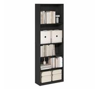 Furinno Estantería Jaya de 5 Niveles, 9,5 x 24,6 x 71,1 cm, para Oficina en casa y Sala de Estar, Color Espresso