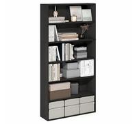 Furinno Estantería PASIR de 6 Niveles con Estante Abierto, 24 x 80 x 160 cm, para Oficina, Dormitorio y Sala de Estar, Color Espresso