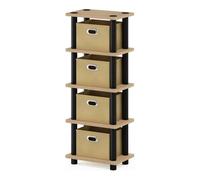 Furinno Estantes sin herramientas Oak/Black/Light Brown
