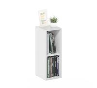 Furinno Fulda De 2 Niveles con Estante De Almacenamiento De 20 Cm De Ancho, 23,5 X 19,9 X 54,4 Cm, para Sala De Estar, Dormitorio Y Oficina En Casa, Color Blanco