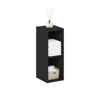 Furinno Fulda De 2 Niveles, Estrecha, con Estante De Almacenamiento De 20 Cm De Ancho, 23,5 X 19,9 X 54,4 Cm, para Sala De Estar, Dormitorio Y Oficina En Casa, Madera Negra