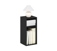 Furinno Fulda De 2 Niveles, Estrecha, con Estante De Almacenamiento De 25 Cm De Ancho, 23,5 X 24,8 X 54,4 Cm, para Sala De Estar, Dormitorio Y Oficina En Casa, Madera Negra