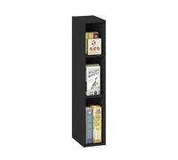 Furinno Fulda De 3 Niveles con Estante De Almacenamiento De 15 Cm De Ancho, 23.6 X 15 X 80 Cm, para Sala De Estar, Dormitorio Y Oficina En Casa, Madera Negra