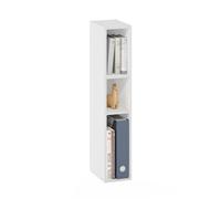 Furinno Fulda De 3 Niveles con Estante De Almacenamiento De 15 Cm De Ancho, 24,5 X 15,9 X 80 Cm, para Sala De Estar, Dormitorio Y Oficina En Casa, Color Blanco