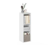 Furinno Fulda De 3 Niveles con Estante De Almacenamiento De 25 Cm De Ancho, 23,5 X 24,8 X 80 Cm, para Sala De Estar, Dormitorio Y Oficina En Casa, Color Blanco