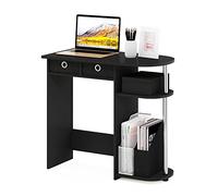 Furinno Go Green Escritorio para computadora portátil, Madera de ingeniería, Americano/Acier Inoxydable/Negro, 39.62 (D) x 80.01 (W) x 72.39 (H) cm