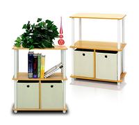 Furinno Go Green Turn-N-Tube-Estantería de 3 Niveles con cajones, Madera de ingeniería