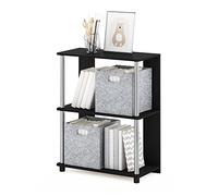 Furinno Jaya Biblioteca en Diseño Sencillo, Americano/Acero Inoxidable