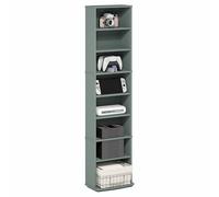 Furinno Jaya Estantería Alta Estrecha de 8 Niveles Multimedia Ajustable para CD DVD BLU-Ray Juegos fácil de Montar Sala de Estar y Oficina Blanco