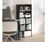 Furinno Jaya Estantería De 5 Niveles, 132 Cm De Alto con Estante Ajustable, 24 X 60 X 132 Cm, para Oficina En Casa, Dormitorio Y Sala De Estar, Color Espresso