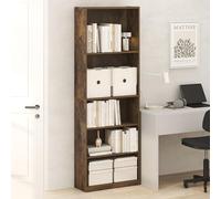 Furinno Jaya - Estantería para Libros, Estante Alto de 5 Niveles, estantería con estantería Abierta, estantería de pie, 9.5 x 24.6 x 71.1, para organización y Almacenamiento, para Oficina en casa