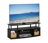 Furinno Jaya Gran Centro de Entretenimiento Puede Albergar, Engineered Wood, Madera Negra/Negro, 40.1 (P) x 119.9 (L) x 49.8 (H) CM