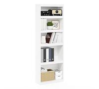 Furinno Jaya Home Improved Librería Estantería Ajustable de 5 Niveles, Blanco