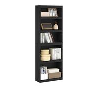 Furinno Jaya Home Improved Librería Estantería Ajustable de 5 Niveles, Madera Negra