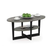 Furinno Jaya Mesa de café, Engineered Wood, Roble Francés Gris/Negro, 1-Paquete De