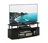 Furinno Jaya Mueble De TV Centro De Entretenimiento Consola para TV De hasta 55 Pulgadas con 2 Puertas Y Orificios para Gestión De Cables para Sala De Estar Dormitorio Color Negro