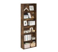 Furinno Jaya Simply Home Librería Abierta de Almacenamiento de 6 Niveles, Pino Ámbar