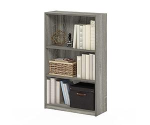 Furinno JAYA Simply Home Librería Ajustable de 3 Niveles, Roble Francés